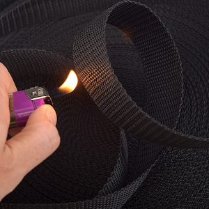 Sangle en polypropylène de 2,5 cm d'épaisseur, ignifuge, résistante aux flammes, noire, pour l'industrie de l'habillement et du textile de maison - Product Image 2