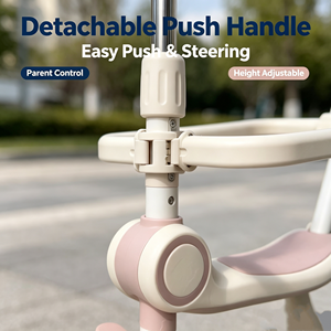 Trottinette pour enfants 6 en 1 avec siège pliable, poignée de poussée parentale, garde-corps de sécurité, roues pivotantes silencieuses, trottinette portable pour tout-petits - Product Image 3