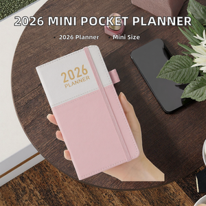 <span class=keywords><strong>Calendario</strong></span>/Taccuino Tascabile 2026 Giornaliero Settimanale Mensile Mini 3.8x7" Piccolo Formato Adatto per Borsetta da Donna 140 Pagine Rilegatura a Punto Metallico Regalo - Product Image 2