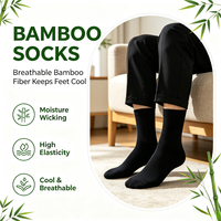 Chaussettes habillées pour hommes en bambou de qualité supérieure, personnalisables avec logo brodé, idéales pour le bureau et les affaires