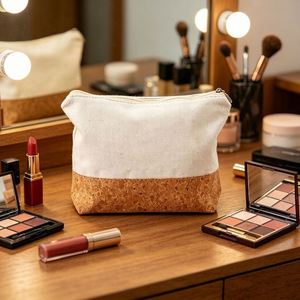 Estuche de Lápices de Corcho y Lona Personalizado, Bolsa de Papelería Ecológica de Algodón con Aspecto de Papel Kraft para Regalo Estudiantil, Venta al Por Mayor - Product Image 3
