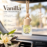8ml Hangende Autoluchtverfrisser Glazen Flesje Houten Deksel Autoparfum Geurverspreider Aangepaste Branding OEM Fabriek