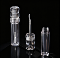 Tube en plastique vide pour cosmétiques, contenant de brillant à lèvres en silicone transparent de 3,5 ml, prix promotionnel, marque privée