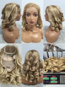 Letsfly 77$ Promotion Bouncy Loose 4x4 Lace Closure Wigs 18inch 300% Gray P613/18# Raw Virgin Hair 100% Human Hair Wholesale 10A - Product Image 5