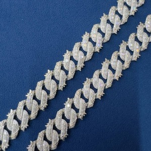 Offre Spéciale haut de gamme 925 argent Sterling VVS Moissanite diamant glacé chaîne à maillons cubains or 18 carats pour les fêtes prix de gros - Product Image 1