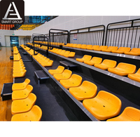 Tribune rétractable à 4 rangées, gradins télescopiques pour les spectateurs, gradins de gymnase, utilisés pour la salle de badminton, le terrain de basket-ball intérieur