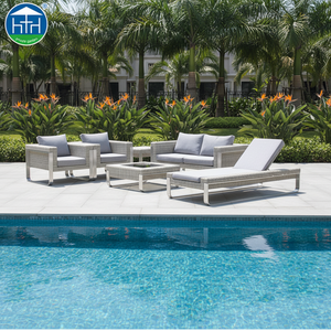 طقم أثاث خارجي عصري من الخوص بسعر المصنع، أريكة حديقة خارجية متينة من الراتان الصناعي عالي الجودة للفنادق - Product Image 1