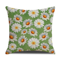 Housse de coussin YINUAN marguerite verte, motif floral, pour canapé, décoration intérieure, printemps