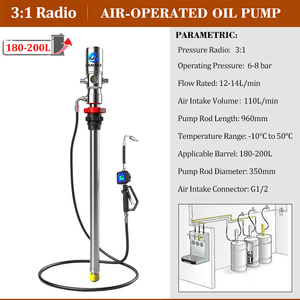 Dầu di động hệ thống pha chế di động khí nén động cơ dầu trống Dispenser bơm Kit với xe đẩy <span class=keywords><strong>Hose</strong></span> Reel Meter - Product Image 2