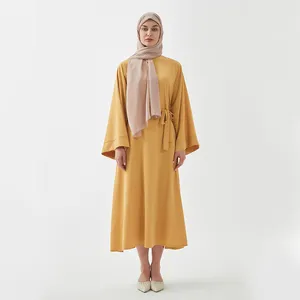 2024 abaya perpaduan budaya dalam berbagai warna gaun tunik wanita 100% poliester
