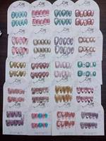 JIAZHIMU Faux ongles réutilisables à presser style français, motifs fraise, poudre, sucre, peinture à l'huile, vente en gros