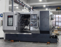 Teknologi Taiwan Dual spindel CNC mesin Pusat Putar bubut GSK miring tempat tidur Y sumbu interpolasi logam tugas menengah FANUC