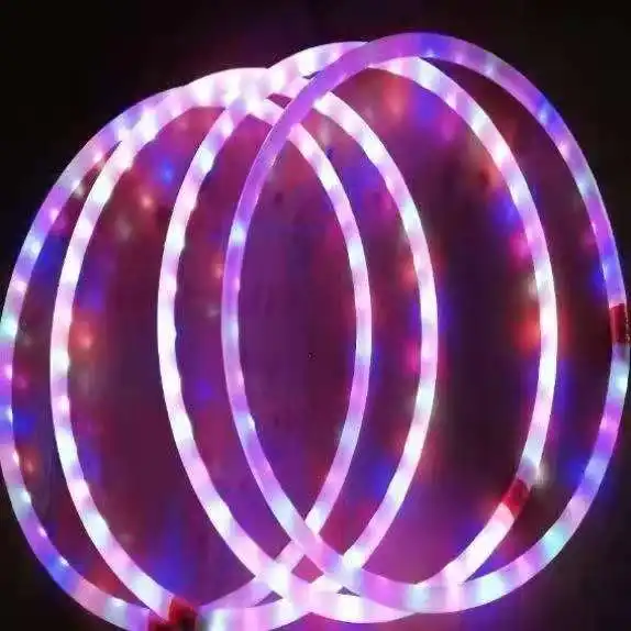 Led renkli parlayan hula yüzük ve çember hula hu la hoop jimnastik flaş halka