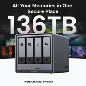 Nuevo NAS DXP4800 Plus Original de 4 Bahías, CPU Gold 8505 de 5 Núcleos, 16 GB de RAM DDR5, 1 * 2.5GbE, 2 * M.2 NVMe, 4K, Almacenamiento en Red sin Discos - Product Image 1
