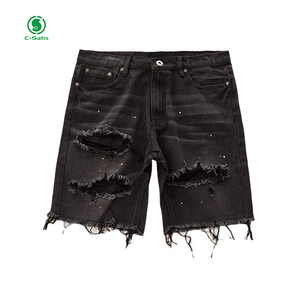 <span class=keywords><strong>Short</strong></span> en <span class=keywords><strong>Jean</strong></span> Homme Coton, Pantalon Court Style Rétro Déchiré, Haute Couture Respirant, Personnalisable - Product Image 4