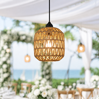 Luminaire suspendu en corde de papier tressée fait main, abat-jour artisanal, hauteur réglable, idéal pour les mariages - Vente chaude directe usine