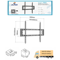 Dudukan TV Dinding Tetap Tipis 22mm untuk TV 32 hingga 85 Inci, VESA 100x100 hingga 600x400mm, Braket TV Baja Canai Dingin FB85
