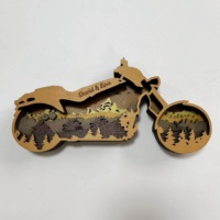 Décoration de table en bois personnalisée pour dropshipping, série de cadeaux de voyage en bois multi-couches sur le thème des motos, des jeps, des vélos et du cyclisme en montagne