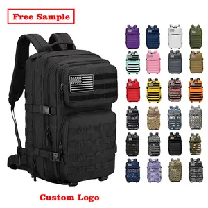 Protetor Plus Mochila multifuncional resistente à água para academia, caça ao ar livre, mochila tática Molle 45l, mochila camuflada crossfit, venda imperdível