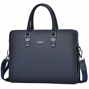 Men's PU <strong>Leather</strong> <strong>Briefcase</strong> Business Bag with Logo Double Zipper Closure Wear-Resistant &amp; Anti-Seismic Storage for Office Bag - Product Image 5