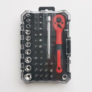 41 Piece Chrome Vanadium Steel Ratchet Wrench Set Metric Plastic Coated Handle Home Auto Repair Tools - Product Image 2