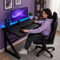 Bureau d'ordinateur avec ensemble de chaise de jeu, table d'étude moderne et minimaliste pour le bureau à domicile