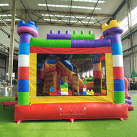 Château gonflable commercial WINSUN en PVC certifié CE, thème blocs de construction, trampoline ignifuge, imperméable et portable pour enfants