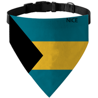 Bandana personnalisé pour animaux de compagnie avec collier, drapeau des Bahamas, 4 tailles, lavable, pour les séances photo d'anniversaire et les tenues quotidiennes des chiens et des chats