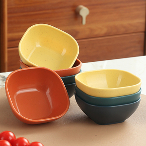 Set di 6 Piattini Quadrati da 4 Pollici in Paglia di Grano, Adatti al Microonde, per Condimenti, Barbecue e Salsa di Soia - Product Image 3