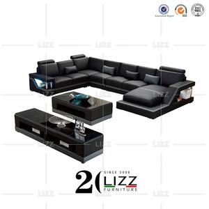 Foshan-sofá seccional en forma de U, <span class=keywords><strong>Muebles</strong></span> de Sala de estar, de cuero, venta al por mayor - Product Image 6