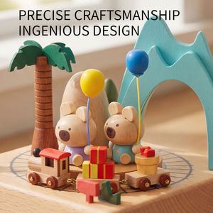 Jouets en bois Orff pour bébé : clochettes, hochets à agripper, instruments d'éveil musical et apaisant pour la petite enfance, lot de 6 pièces en boîte colorée - Product Image 2