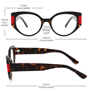 Wholesale Manufacturers Hot Selling Custom logo Fashion Acetate <b>Frames</b> Cat Eye Optical <b>Frames</b> Decoration <b>Eyeglasses</b> GL6633 - Product Image 3
