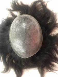 100% Prostesis Rambut Manusia India dengan Injeksi Kulit Dasar Kulit 0810Pu Rambut India Harga Rendah Rambut Manusia Palsu - Product Image 4