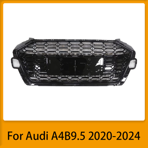 Grille de pare-chocs avant de style RS4 pour <span class=keywords><strong>Audi</strong></span> <span class=keywords><strong>A4</strong></span> S4 B9.5 2020 2021 <span class=keywords><strong>2022</strong></span> 2023 2024, mise à niveau de la grille en nid d'abeille noire brillante pour voiture d'usine <span class=keywords><strong>A4</strong></span> S4 - Product Image 2