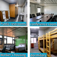 Conteneur de bureau mobile de 20 pieds, préfabriqué, en panneaux sandwich en acier respirant, moderne, à installation rapide, pour bâtiment de bureaux