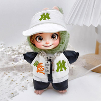 Ensemble de vêtements pour poupée mignonne et stylée, veste de moto imperméable, tenue, casquette de baseball, accessoires personnalisés, vente en gros