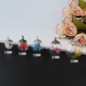 Pendentifs <span class=keywords><strong>en</strong></span> <span class=keywords><strong>verre</strong></span> transparent de 14/16/18/20/25 mm, flacons pour fleurs séchées, breloques pour boucles d'oreilles, pour la fabrication de bijoux - Product Image 3