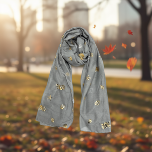 Sciarpa Lunga in Cotone TR Angelina 70x180cm con Stampa a Caldo Corallo a Conchiglia, Sciarpe Lavorate a Maglia - Product Image 3