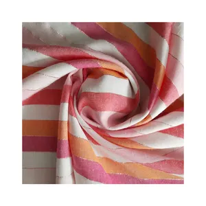 Поставщик ткани Chiness, краситель из радужной вискозной пряжи с розовым позолоченным люрексом для одежды