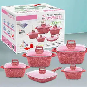 Granite Die đúc đồ dùng nhà bếp, 10 cái không dính Cookware Set/