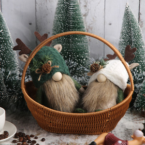 AYOYO mignon <span class=keywords><strong>sujet</strong></span> de Noël sans visage longue barbe gnome poupée avec bois chapeau décoration nain poupée Hobbit ornement pour la mise en page de la maison - Product Image 4