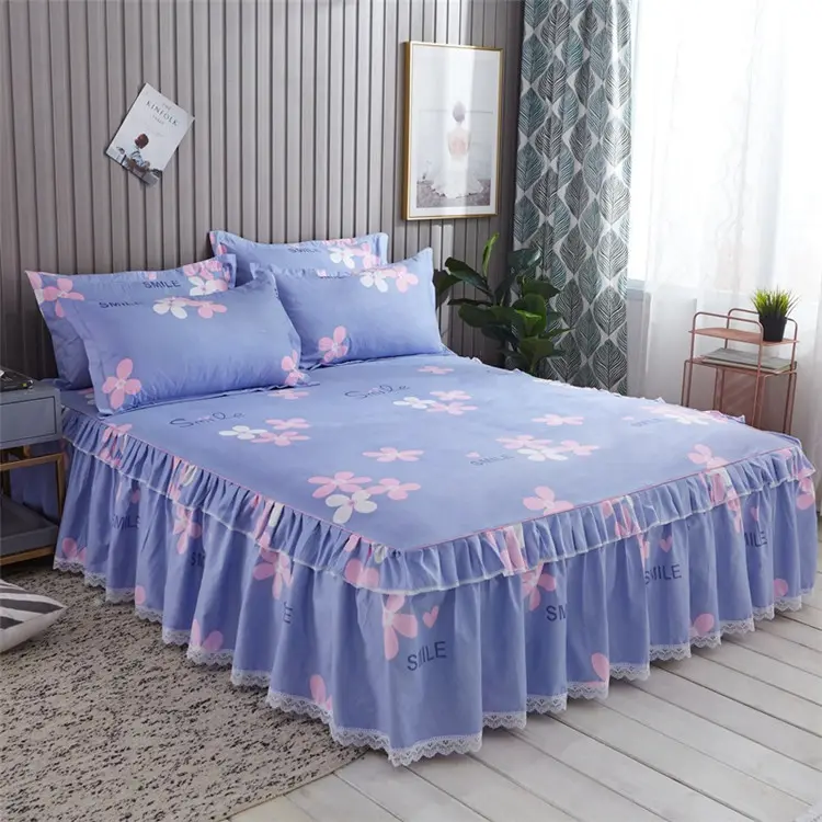Design de sarja respirável e de qualidade, impressão 3d, lençol de cama, saia, capa, jogo de cama