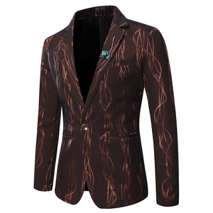 <strong>Mens</strong> Blazer 2024 Spring and <strong>Summer</strong> New Style <strong>Men's</strong> High-quality Fashionable Bright Printing Slim <strong>Men</strong> Suit <strong>Jacket</strong> - Product Image 6