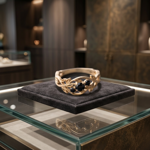Anillo de Lujo con Incrustaciones de Piedras Naturales y Baño de Oro, Diseño de Hoja Abierta, para Mujer, Regalo de Boda o Cumpleaños - Product Image 2