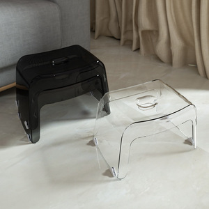 Zhenying ZY Transparent Plastic <b>Stool</b> <b>Small</b> Size Living Room Furniture Home Shoe Changing Seat Bathroom Shower <b>Stool</b> - Product Image 5