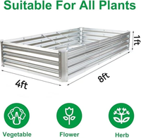 Kits de jardinières surélevées galvanisées authentiques, bacs de jardin galvanisés, jardinières modulaires d'extérieur pour légumes et fruits