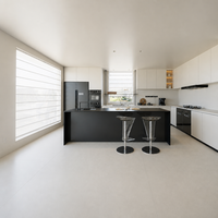 Îlot de cuisine et salle à manger intégrés de luxe moderne, mobilier sur mesure pour toute la maison, idéal pour la rénovation résidentielle et les projets immobiliers