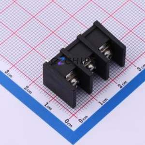 MX35C-8.25-03P-BK01-Cu-S-A Barrier Terminal Block Through hole,P=8.25mm Connector Two Sides 8.25mm 1x3P Straight Pin - Product Image 1