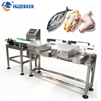 Convoyeur à bande automatique étanche en acier inoxydable 304 pour tri et calibrage des aliments (poisson, poulet, viande, volaille)