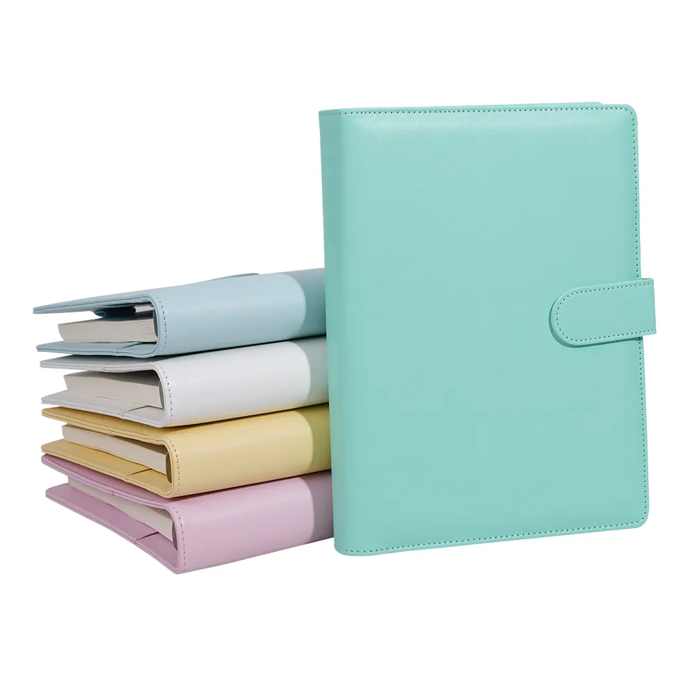 Commercio all'ingrosso custom planner binder notebook a5 a6 raccoglitore ad anelli budget in pelle per raccoglitore clip per notebook organizzatore